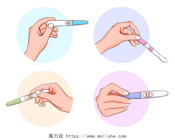 手绘卡通避孕元素验孕棒测验测试怀孕PNG素材
